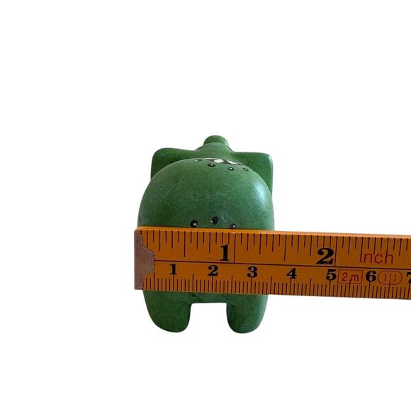 Hand Carved Green Soapstone Elephant Figurine African Safari Animal Sculpture - Picture 8 of 8